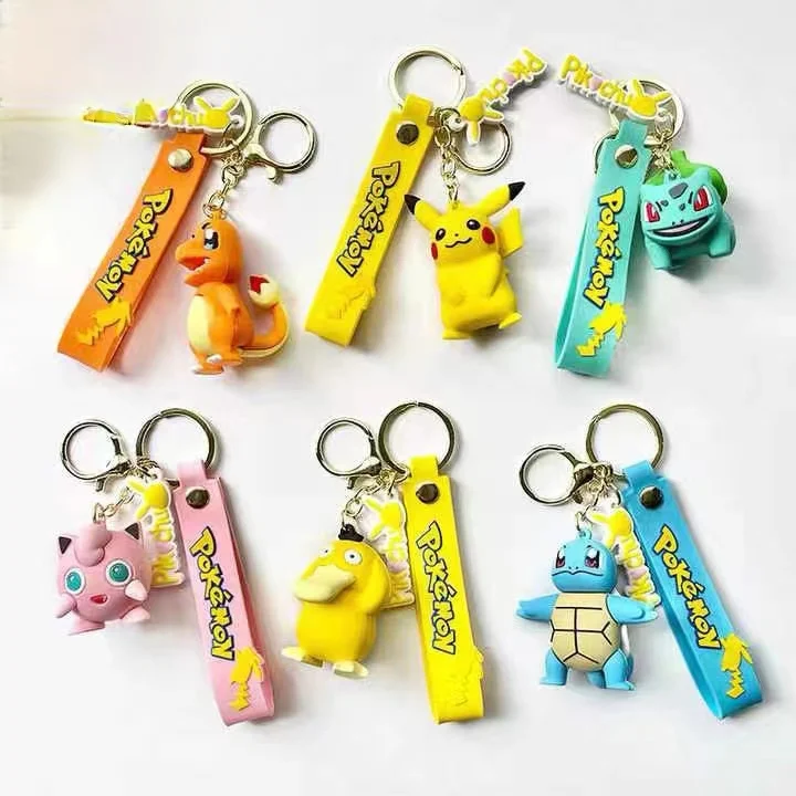 Portachiavi 3D in PVC di Personaggi Anime Pokémon, Portachiavi Promozionale  in Silicone Personalizzato, Portachiavi in Gomma per Borse e Auto