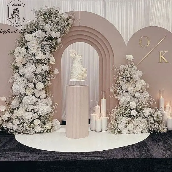 DKB- Wedding Flower Backdrop Event Party Stage Decoration Back Drops Supplies Flower Wall Background Flower Backdrop Stand