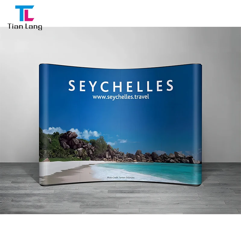 Tian Lang soodustatud hindega logo ja graafika kohandamine pingepüüdva tükuga taustad, mis ilmuvad pop-up kaubandusnäitusele