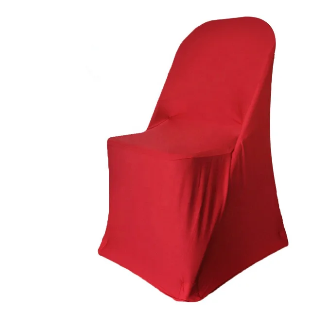 Stretch Spandex Red Folding Chair Cover for Wedding Party Dining Banquet Events Hotel Restaurant