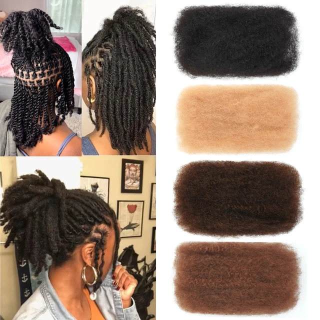 KAMA Remy Afro Kinky Bulk Human Hair Extensions Springy Afro Twist Invisible Tape Crochet for Braids/Twists