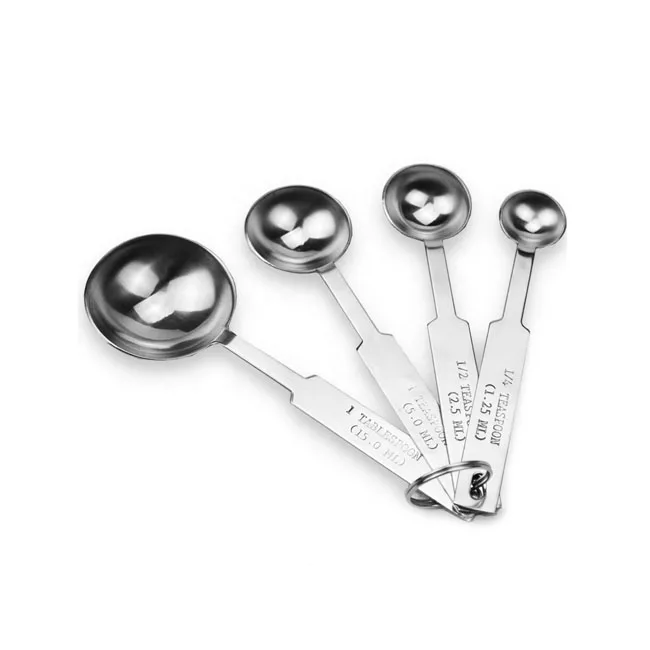 4個ステンレス鋼金属スプーン大さじ小さじ計量スプーンセット