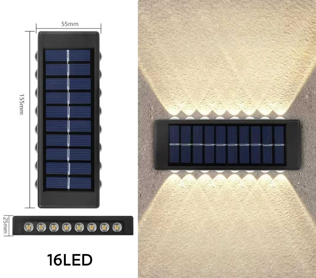 4led 6led 8led 10led 12led 16led Up And Down Solar Wall Light Outdoor ...