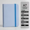 Cuaderno de bolsillo de cuero A7 [azul claro]