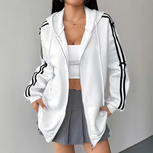 Women's Clothing Supplier New Women's Clothing Autumn and Winter Casual Ladies' Knitted Tops Bow Tie Striped Cardigan Hoodie