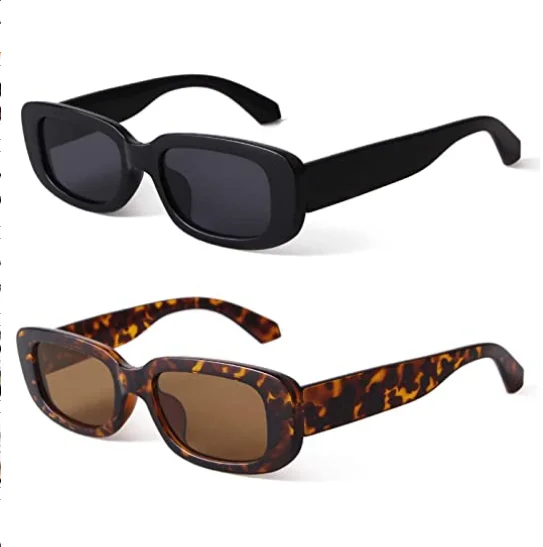 Retro Rectangle Sunglasses UV400 Protection Plastic Frame Driving Glasses Amazon.com: Hycredi Rectangle Sunglasses for Women Men Retro  main image 4