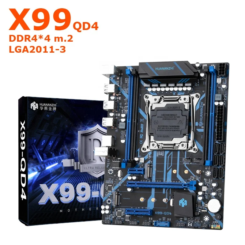 HUANANZHI X99-BD4 CPU Xeon 2666 v3 セット HUANANZHI X99 QD4 메인보드, XEON E5 2666 V3, 16GB DDR4 세트