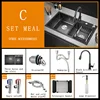 Three-hole kitchen pull down faucet