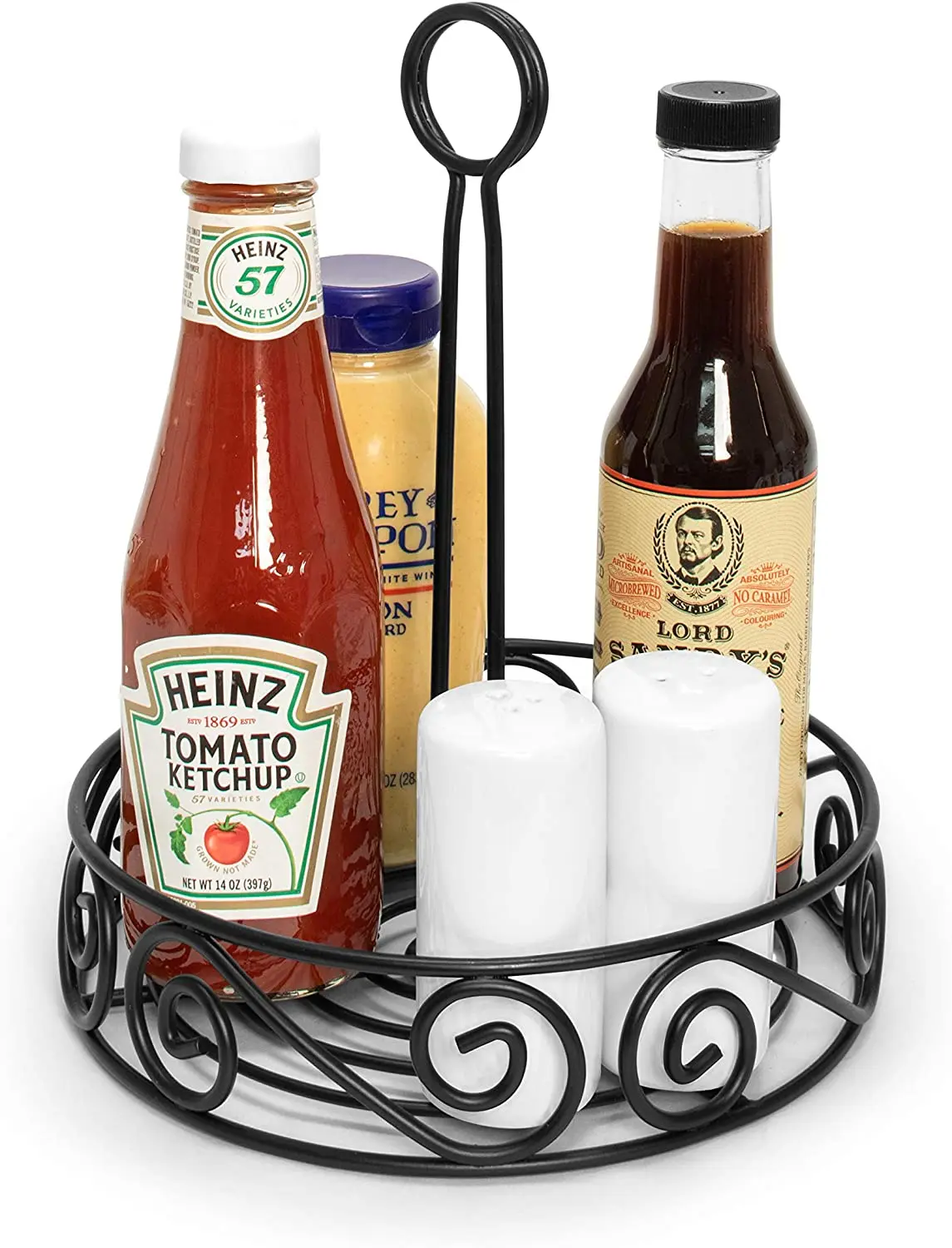 Metal Table Condiment Stand Rack With Table Number Holder Or Menu