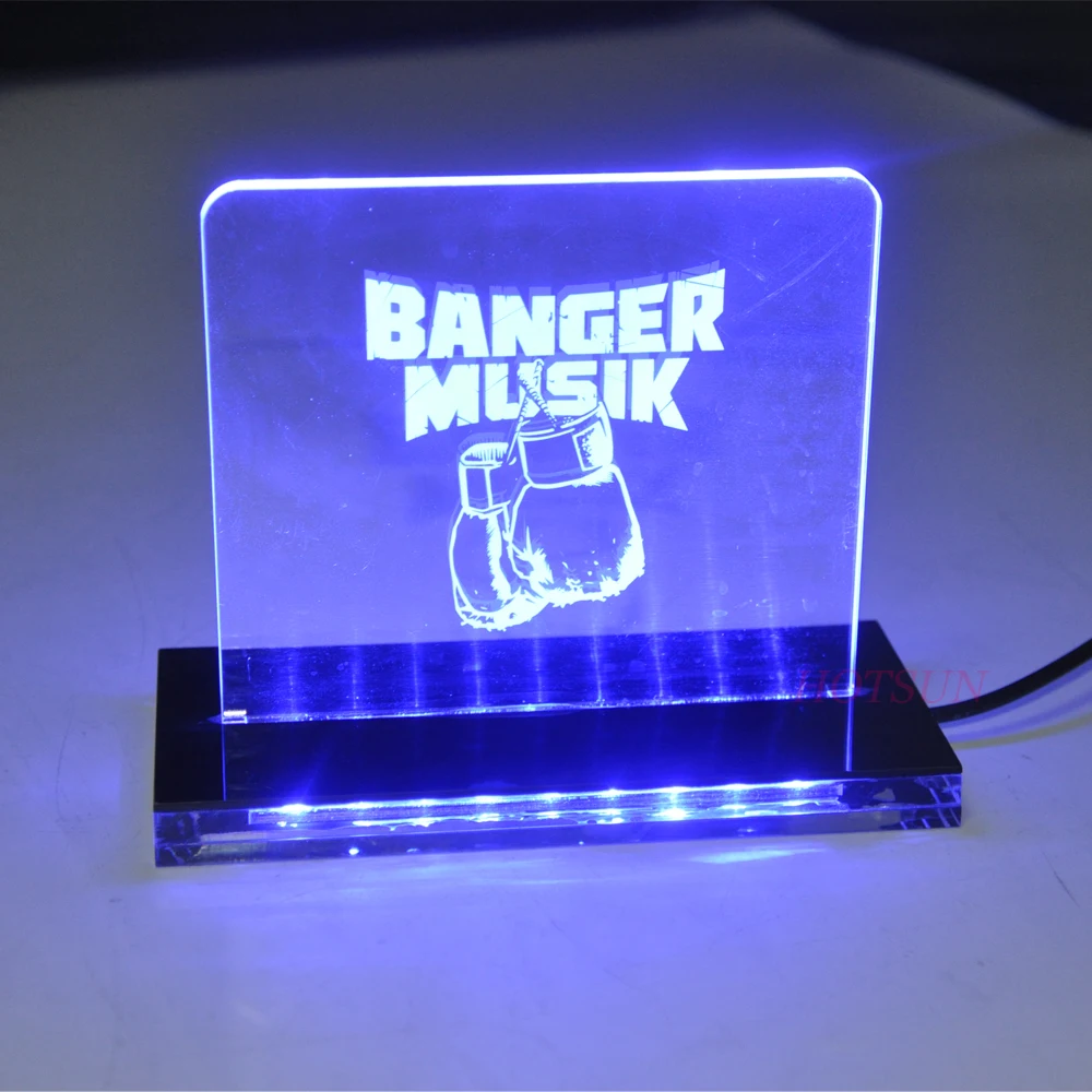 Wooden Base Lighting up Sign Board Custom USB 5V LED Acrylic Sign