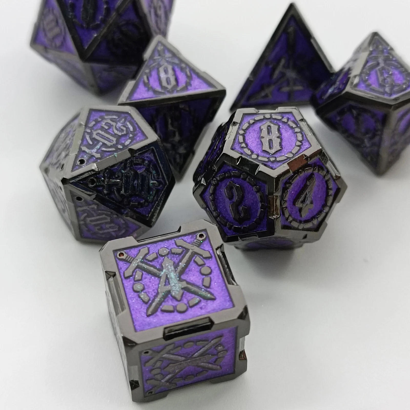Wholesale Polyhedral Rune Blue Sword Dice Dungeons & Dragons Role