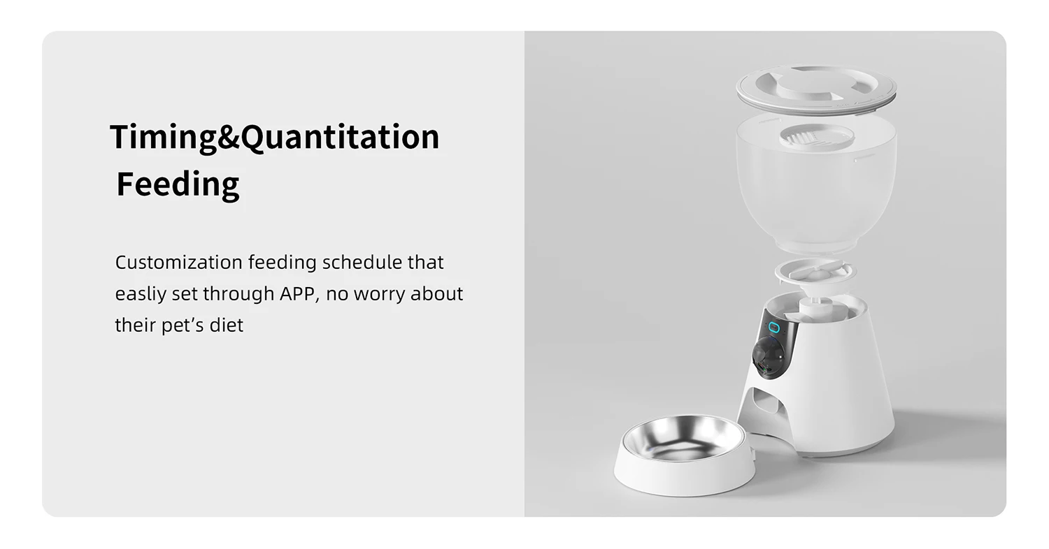 Eco-friendly pet-safe plastic compact square design space saving feeder