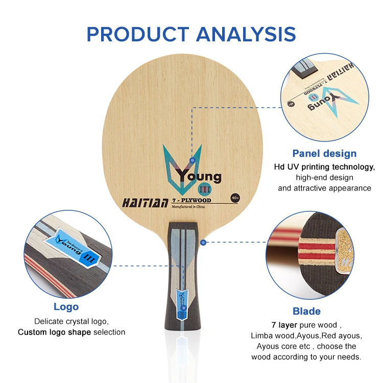 Table Tennis Pure Wood Plus 7 Layer Professional Pingpong Racket Cheap