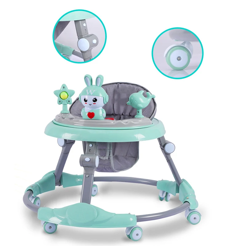 Hot Sale Adjustable Baby Walker with Wheels and Seat 1 Year Children Learn to Walk Toy Simple Music Kids Toddler Baby Walkers