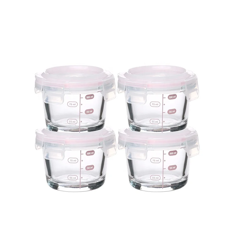 Стеклянный контейнер для детского питания без бисфенола А с крышкой защелкой безопасный микроволновой печи 130 мл набор