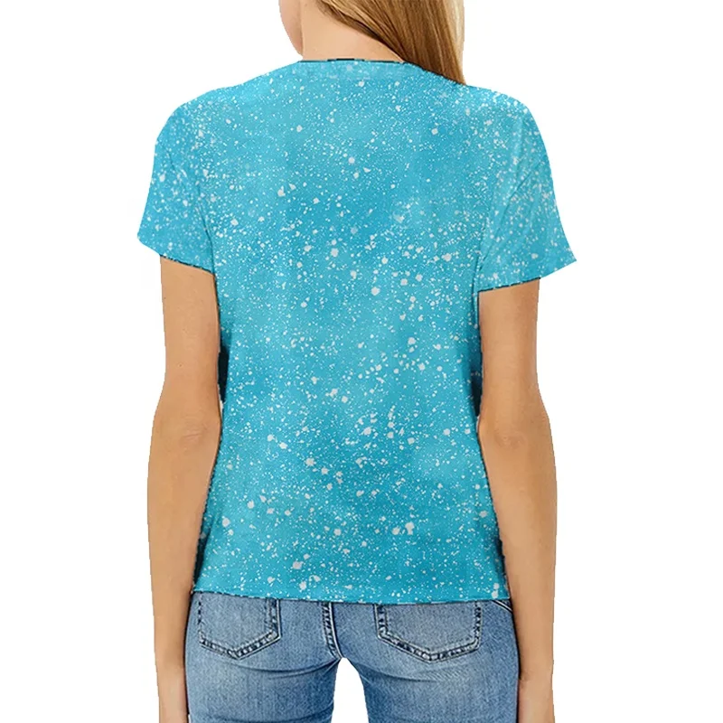 Evprint DIY Customized Logo Printable Cheetah Tee Shirts Heat Transfer Blank Faux Bleached V Neck Tshirt