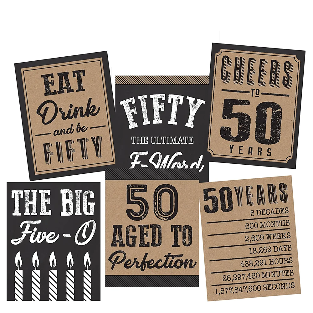 Birthday Wine or Beer Bottle Labels Stickers Present Bday Milestone Gifts for Him Man Cheers to 50 Years Party Decorations