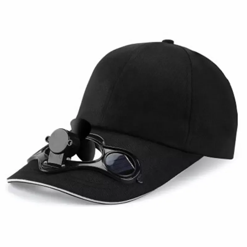 Promotional Wholesale solar fan cap plain sport baseball caps hats for outdoor climbing