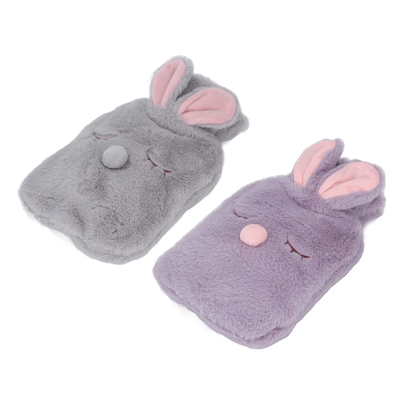 product-750-750 Cute Small Size 250ml 500ml 750ml Reusable Rubber Hot-water Bottle Animal Hot Water Bag Plush Cover