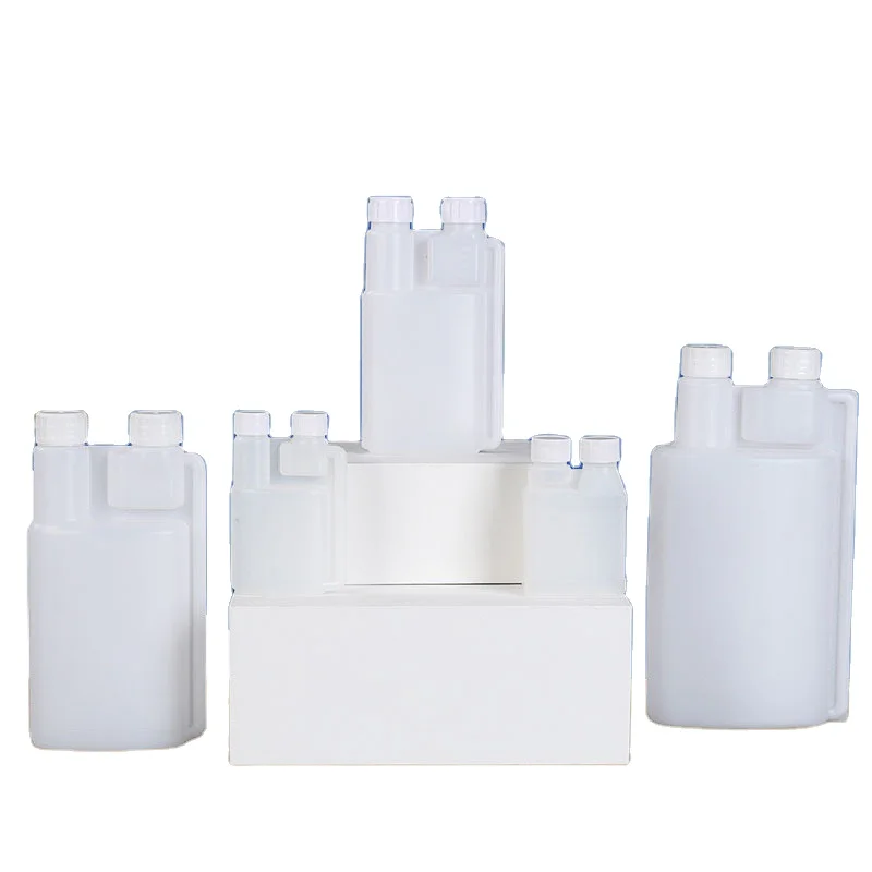 Natural 1000ml 1L Double Neck HDPE Dual Chamber Custom Color Screen Printed Dosing Bottle Pump Sprayer for Chemical Dose