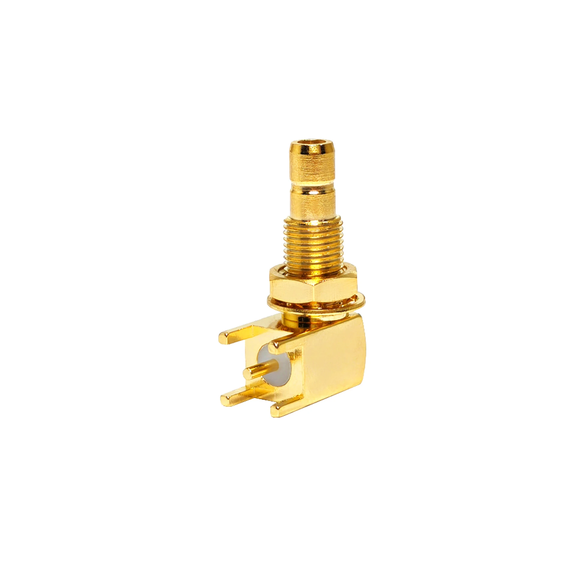SMB Male Right Angle PCB Mount RF Connector
