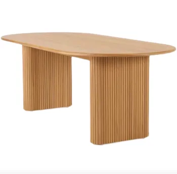 Modern Special Oak Wooden Furniture Solid Wood Table Hotpot Ash Top Special Base Europe Rectangle Custom Long Dining Table