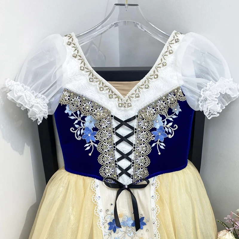 AL-R0570 Professional High Quality Custom Size Adult Girls Long Ballet Performance Wear Dress Blue Romantic Tutu