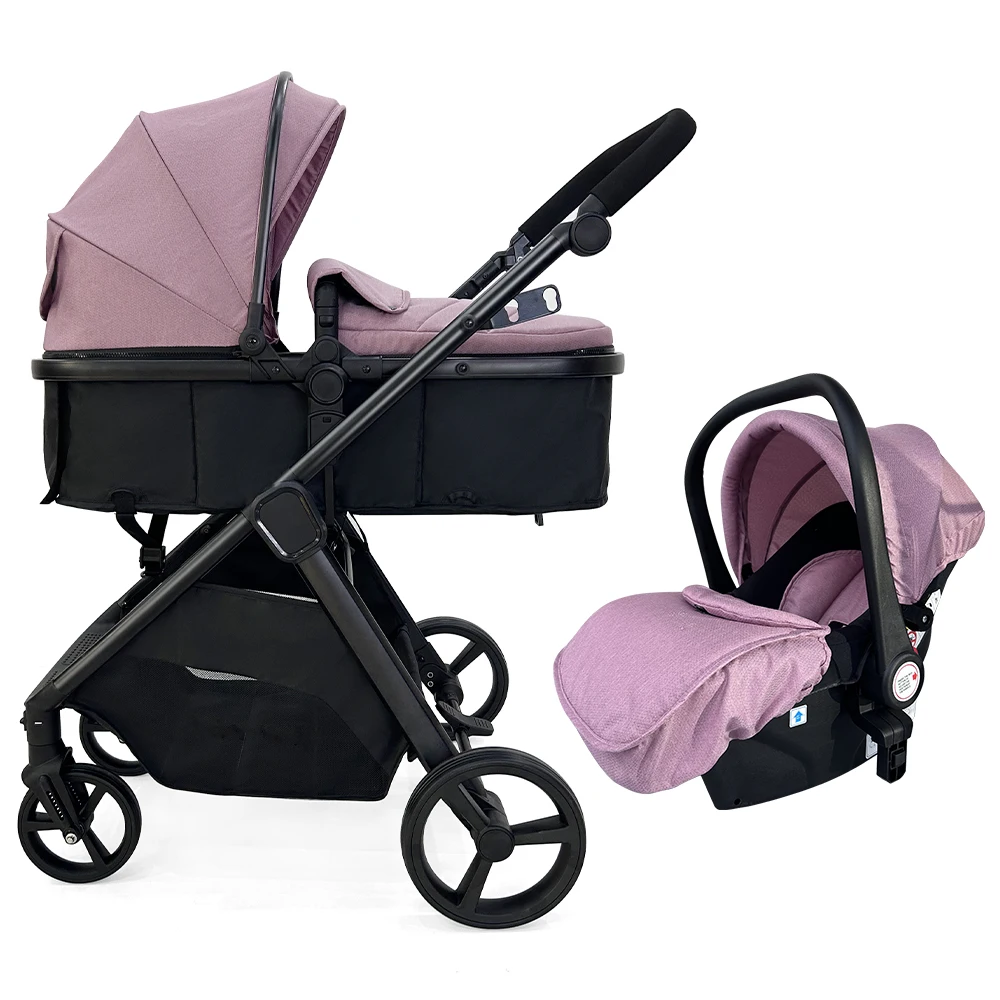 Wholesale Custom 3 in 1 Stroller Baby Carriage Pushchair Luxury Compact Folding Baby Pram Stroller 3 in 1 With Car Seat