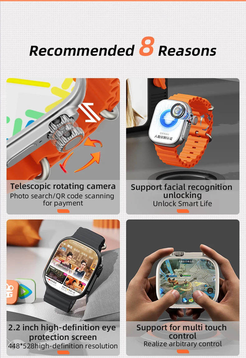 2023 mode plein écran Smartwatch CDS9 appareils Ultra portables Android 8.1 étanche intelligent numérique montres intelligentes