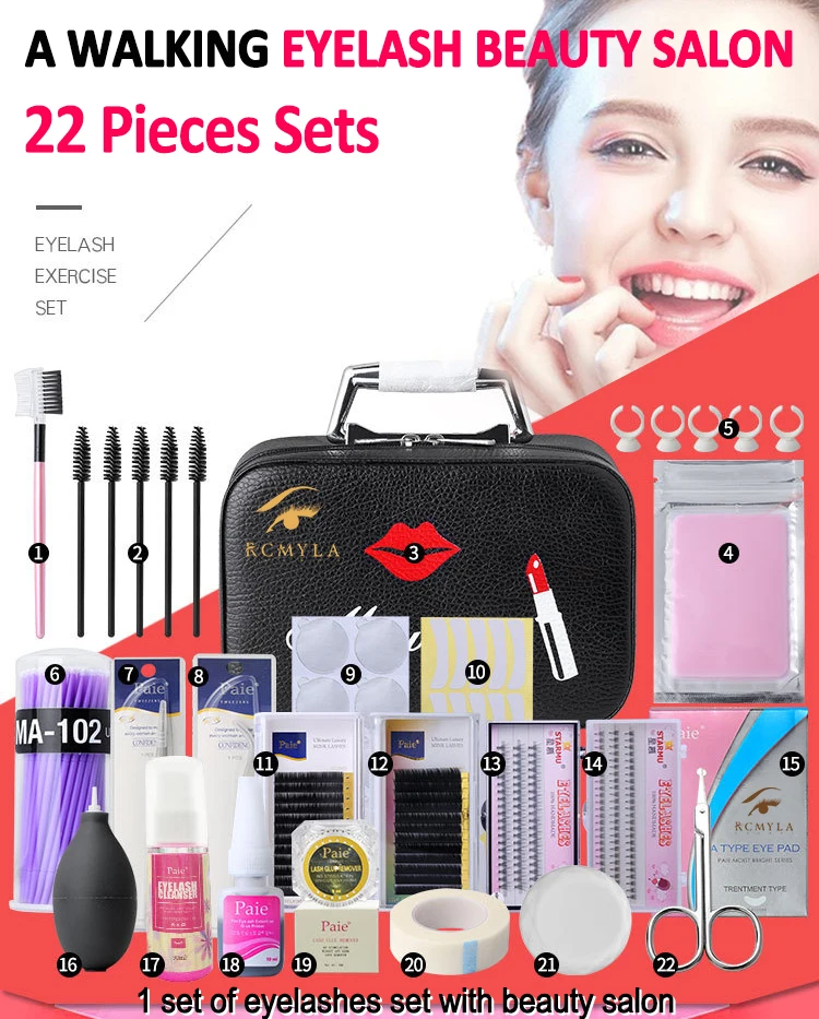Набор для наращивания ресниц, набор для тренировок для начинающих, 22 шт.