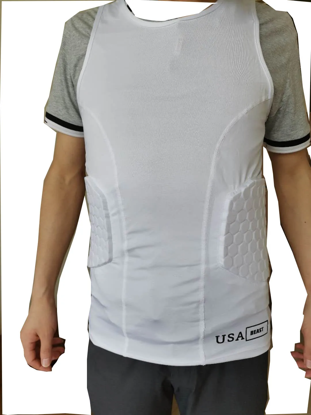 Padded Compression Shirt Chest Protector Undershirt For Football Soccer  Paintball Shirt 