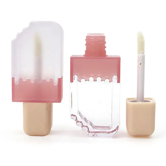 Factory Direct 5ml pink Trapezoidal Luxury Ice Cream Lip Gloss Empty Tube Cosmetic Packaging