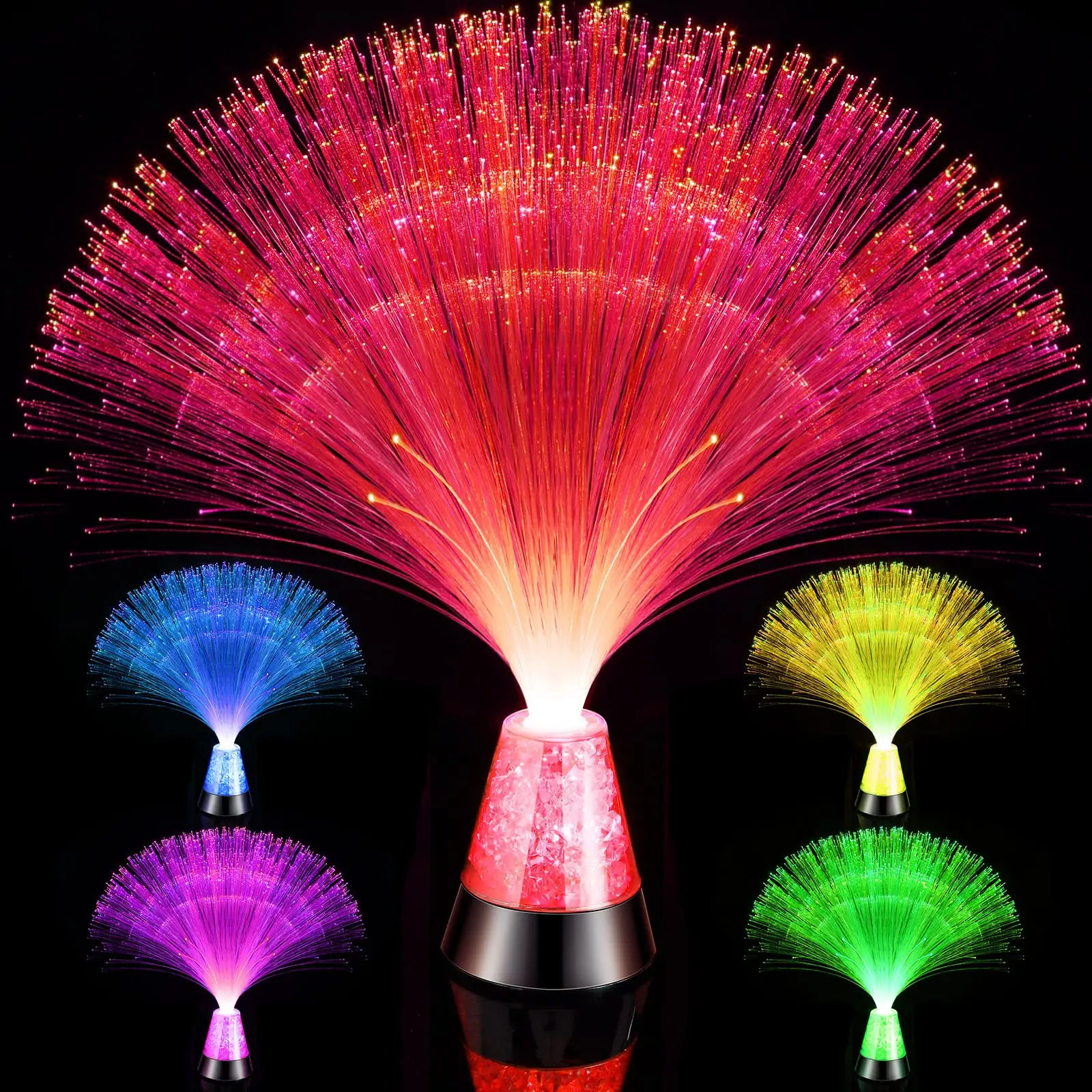 Fiber Optic Lamps with Crystal Base - Color Changing