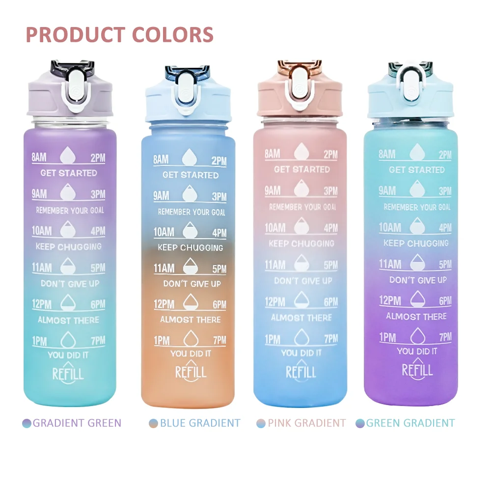 ABC Gradient Frosted Water Bottle Set of 3