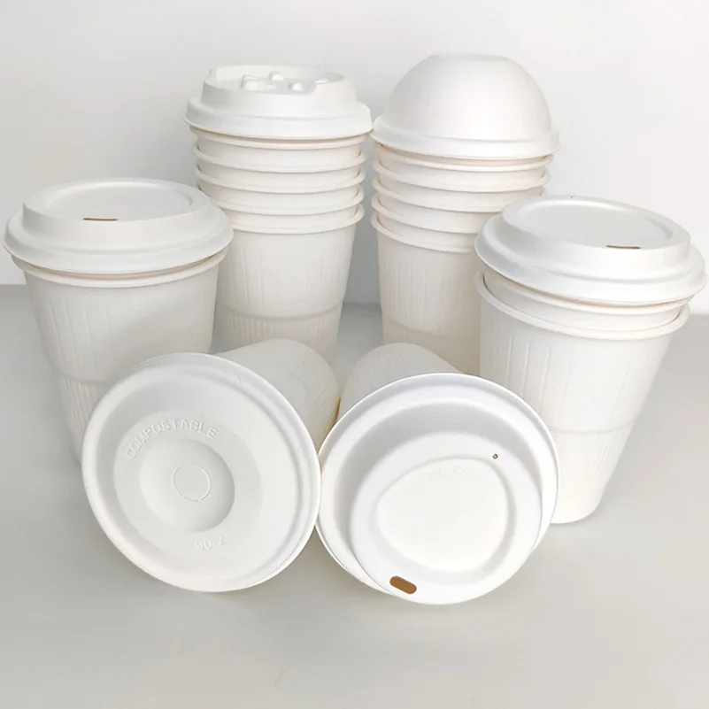Bagasse Lids Reusable Coffee Eco Friendly Cup Lid Customized Beverage Leakproof Gasket