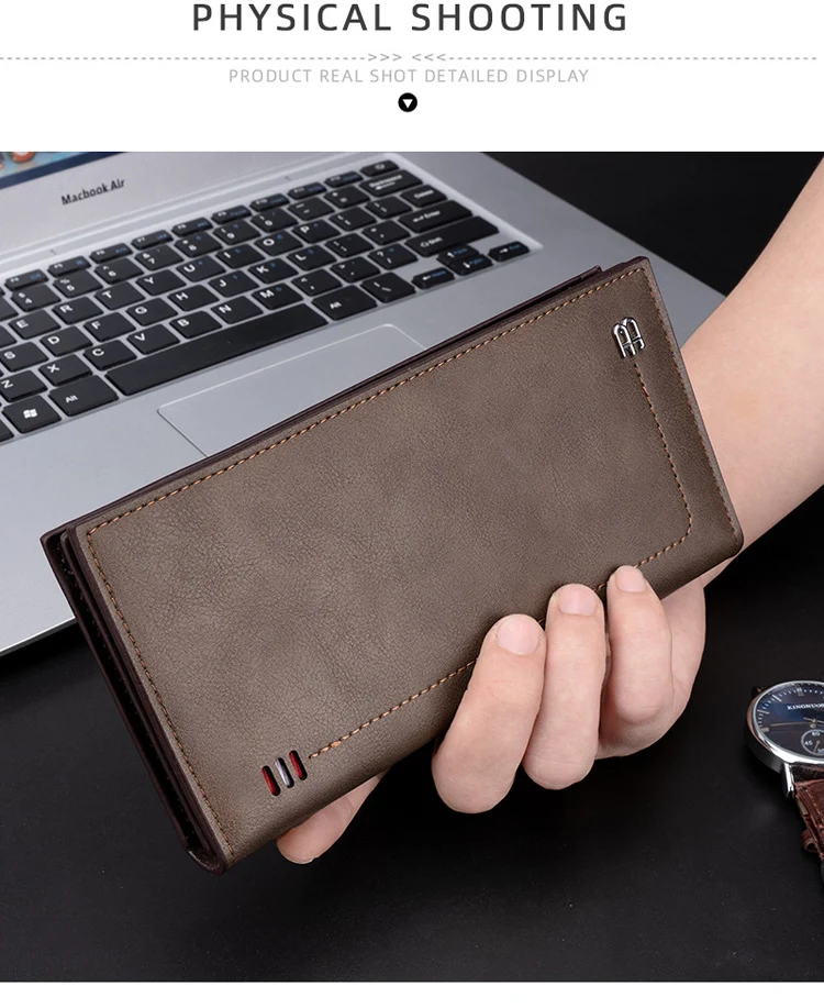 fashionable manufacturers premium designer slim luxury card money holder purse long leather men wallet for mens