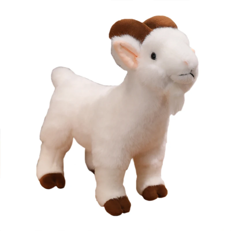 Super Soft Goat Plushie Doll Simulation Black White Goat Stuffed Animal Toy Lifelike Cute Sheep Stuffed Goat Plush Toy