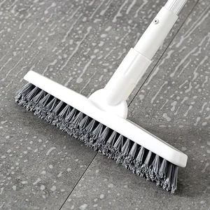 Esda Long-Handled Hard-Bristled Bathroom Crevice Brush Powerful Cleaning Toilet Floor and Wall Brush Made of Plastic and TPR