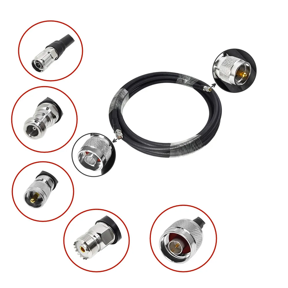 RF Cable Assembly UHF Male PL259 to N Male 1/2'' Super Flexible Extension Cable with Copper Conductor and PTFE Insulation