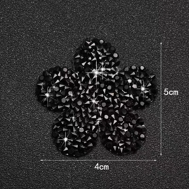 Beautiful crystal flower rhinestone applique custom iron on patches for diy t shirt