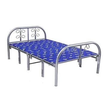 In stock strong heavy duty contract folding guest student single metal folding bed frame