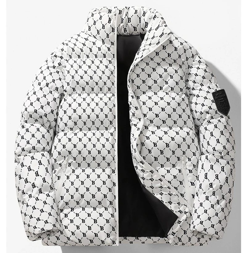 Men's Waterproof Puffer Jacket With Stand Collar For Winter_voghion.com