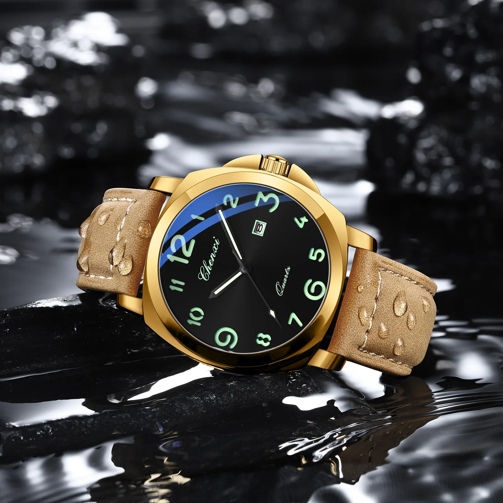 Chenxi 8254 Men's Watch - Stylish Quartz with Leather Band