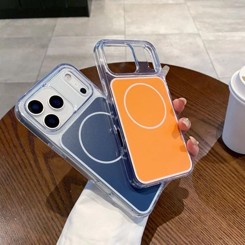 product wholesale oem matte magnetic mobile phone case for iphone 17 pro max 17 air wireless charging clear soft border shockproof cover-6