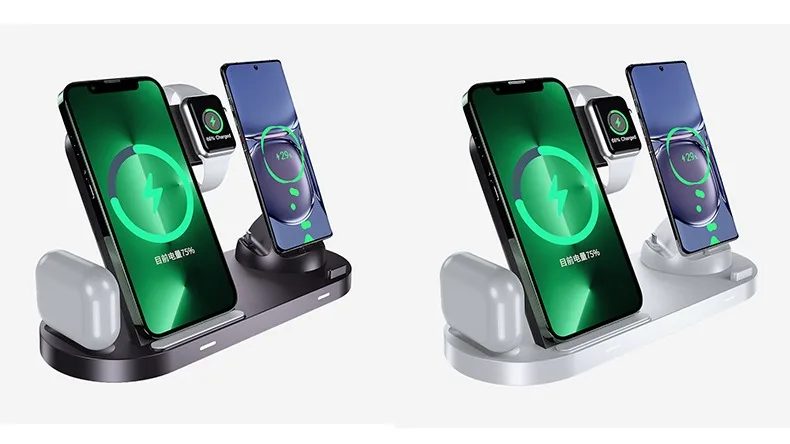 6 In 1 Wireless Charger For Multiple Devices 15w Fast Wireless Charging ...