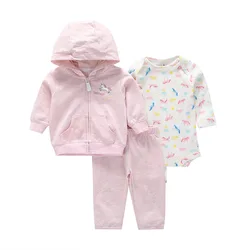Модный комплект из 3 предметов, комбинезоны, детские комбинезоны с курткой, комбинезон для новорожденных