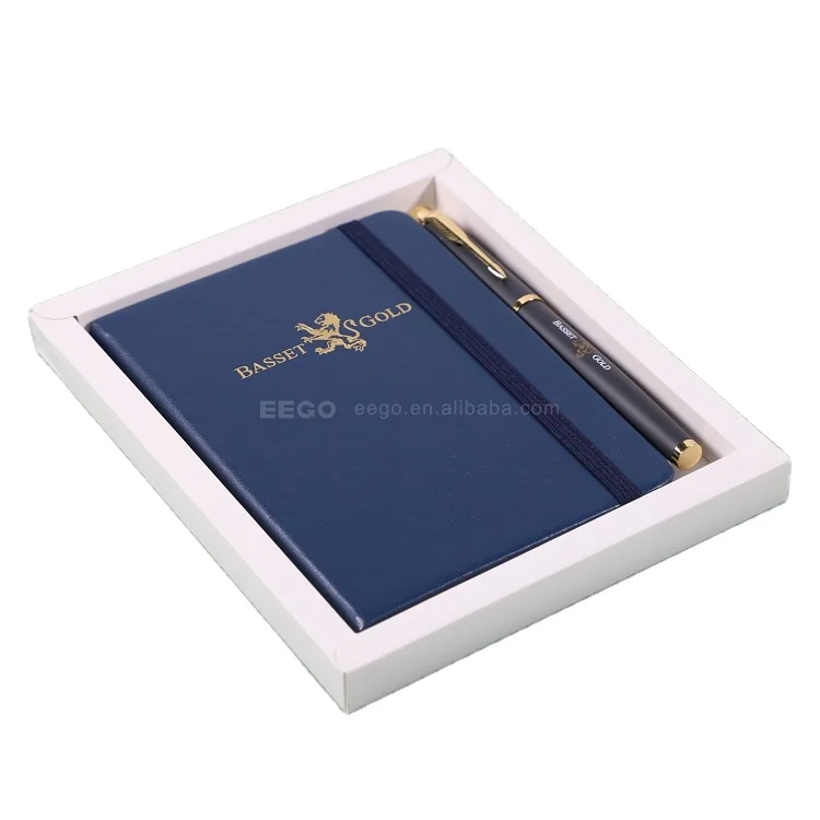 Luxury Custom Logo Note Book Diary Journal A5 A6 Business Office Corporate Gift Set Notebook With Box
