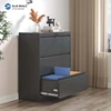 Black 3 drawer lateral filing cabinet