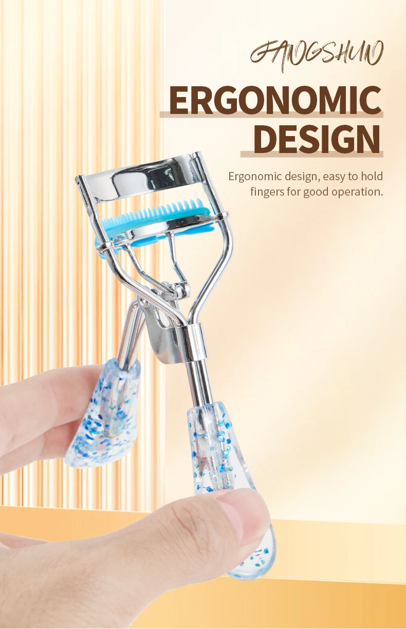 Most Popular Makeup Tools Custom Glitter Plastic Handle Eyelash Curler