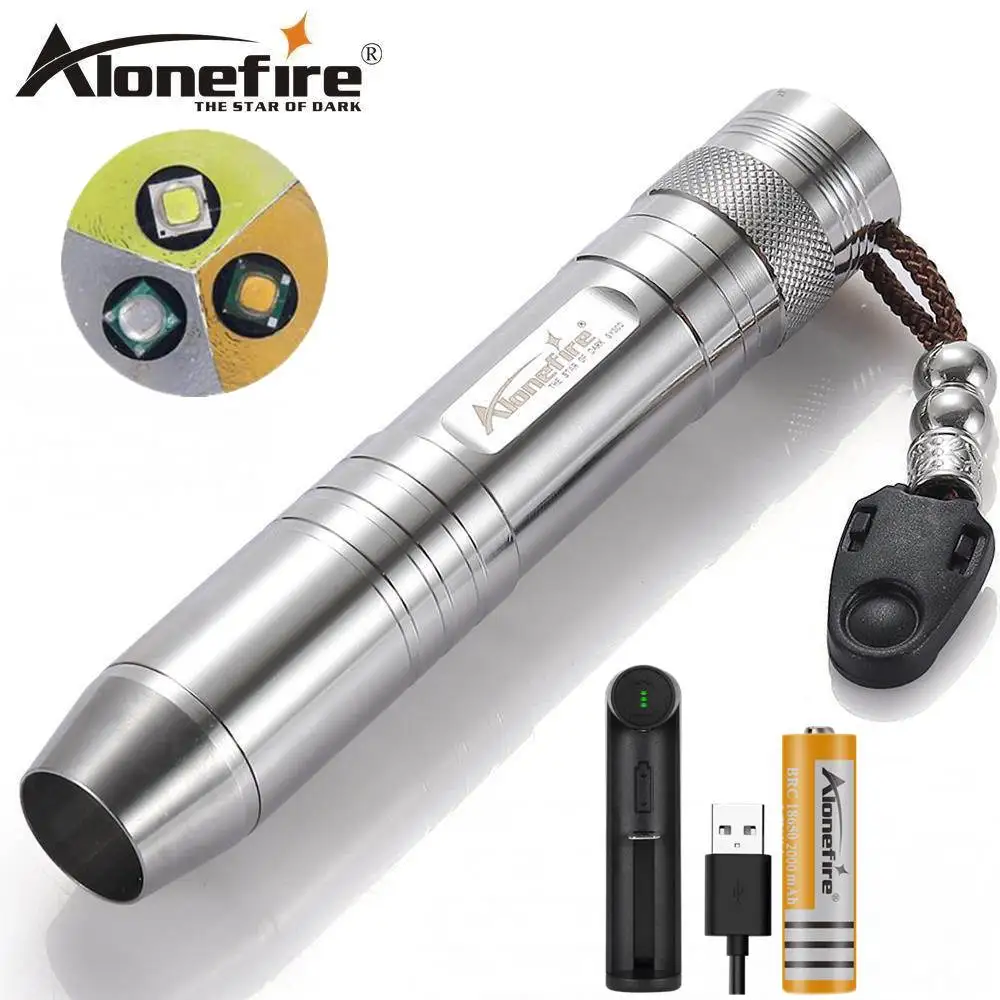 Alonefire SV300 - Versatile 3 in 1 Flashlight with UV, White, and